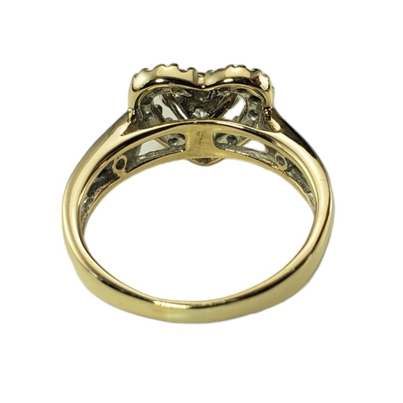 14 Karat Yellow Gold Diamond Heart Ring Size 6.25 #15699 - Picture 4 of 7